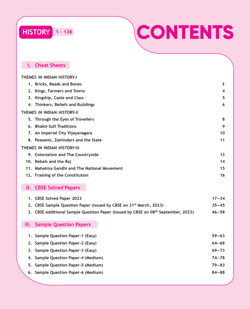 CBSE 11 Sample Question Papers Class 12 History for 2024 Exam (Mock Test Paper) Adhering to Competency - Based Learning | Embedded Videos and Cheat Sheet for Revision | PYQ 2023 Solved Paper