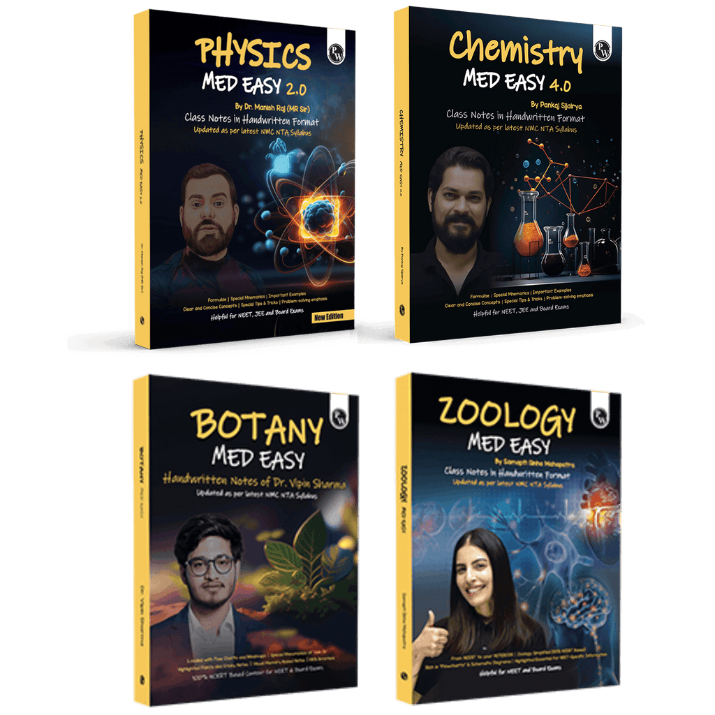 PW Med Easy Handwritten Notes Physics, Chemistry, Botany & Zoology For NEET/JEE and Board Exams 2026-27 | Flowcharts, Formulas, Tips & Tricks, Schematic Diagrams