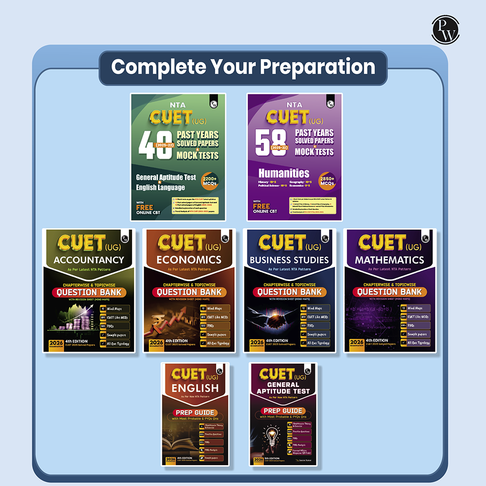 NTA CUET (UG) Commerce Stream 54 Past Years Solved Papers (2025-2022) & Mock Tests For Exam 2026 | 2450+ MCQs with Free Online CBT