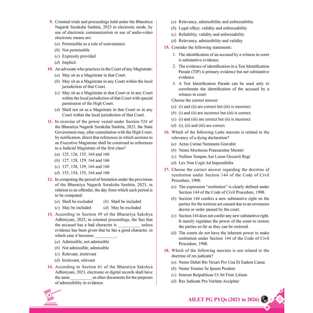 AILET PG Books for Preparation 2027 | 6 Previous Year Solved Papers (2026-2021) with explanation and Detailed Video Solutions | Trend & Pattern Analysis