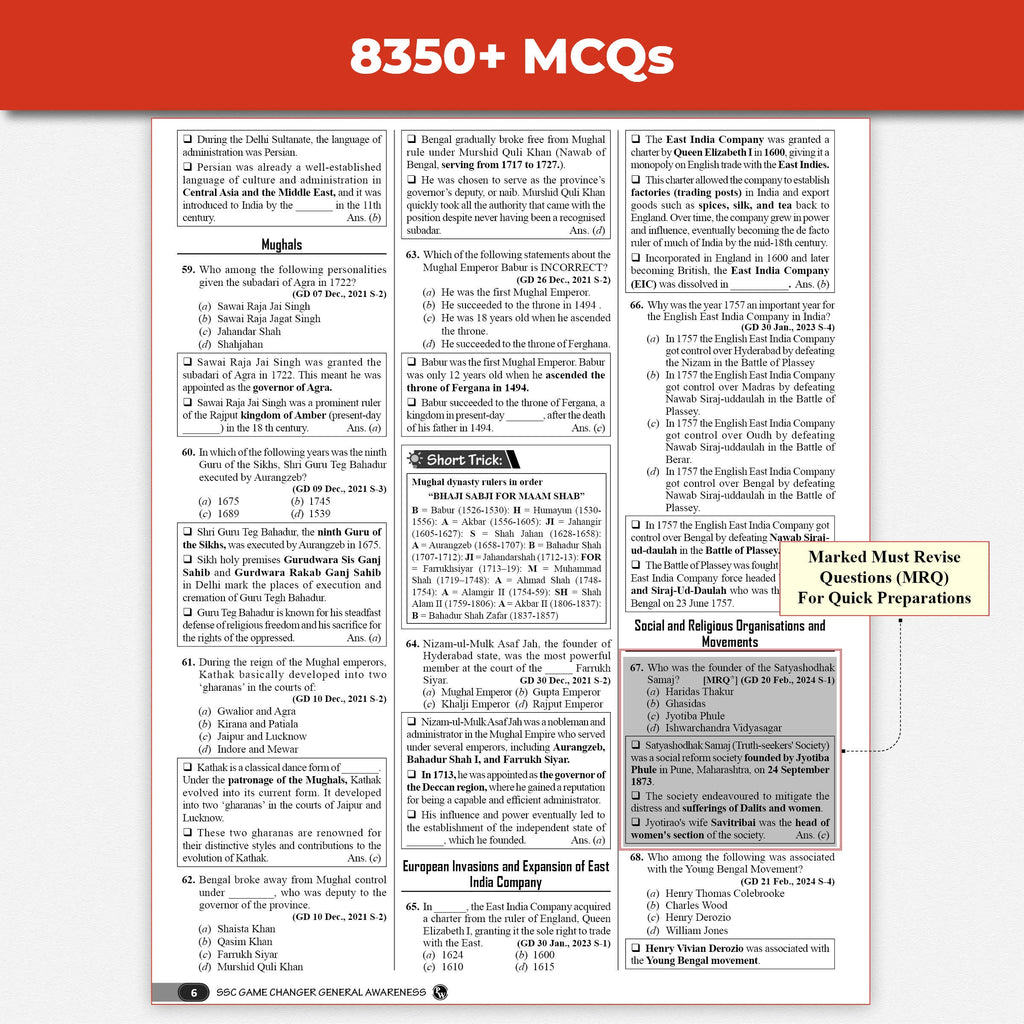 PW SSC Game Changer General Awareness PYQ  8350+ MCQs For 2026 Exams | Chapter, Topic & Exam-wise Previous Year Solved Questions | For CGL, CHSL, MTS, CPO, GD, Delhi Police, Steno