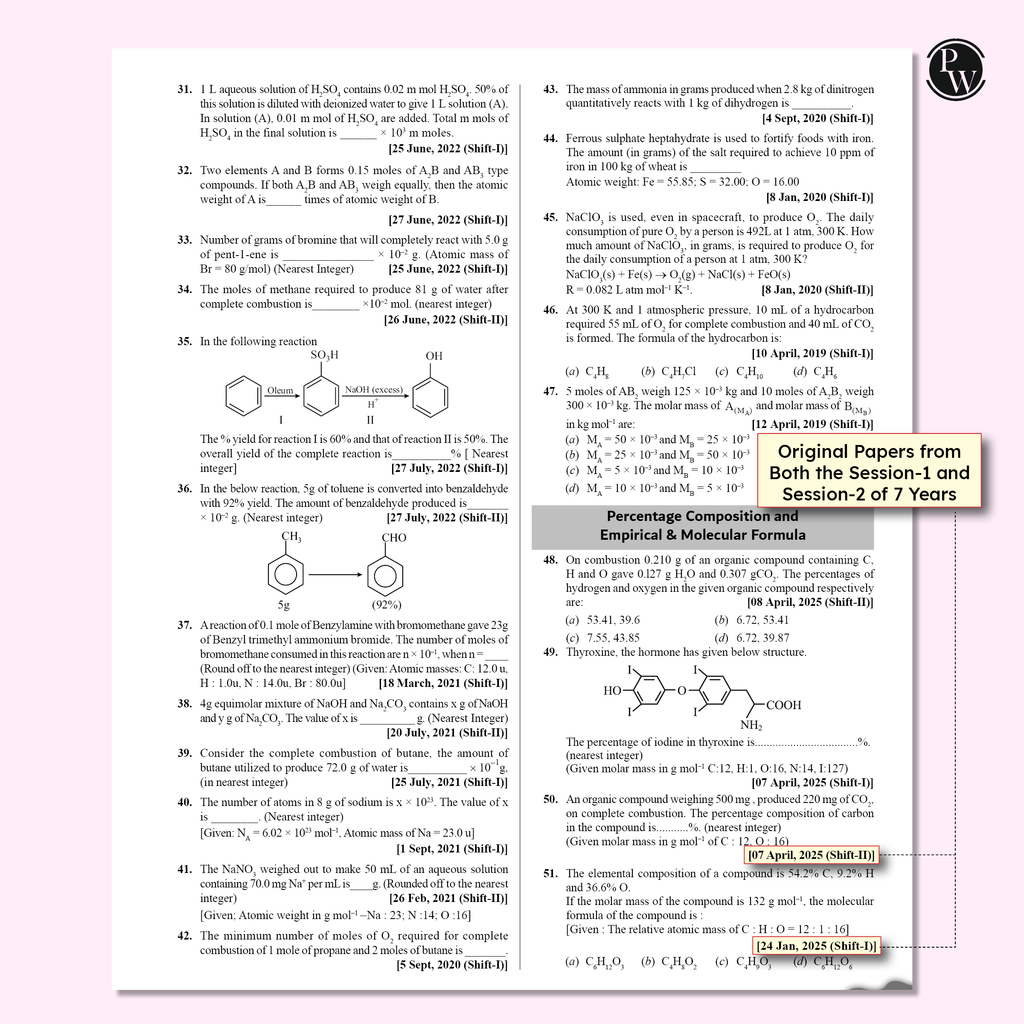 EaJEE Handwritten Notes For Inorganic Chemistry By Om Pandey & JEE Main 8 Years All 162 Shifts Online Previous Years Solved Papers Chapterwise & Topicwise PYQs Combo Set of 2