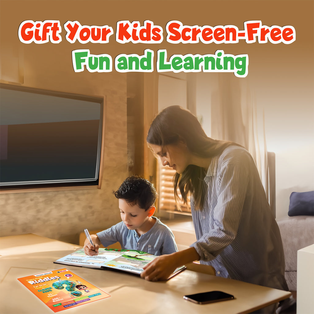 Riddles Book For Kids | 200+ Theme Based Riddles Book For 4+ Years Old | English Interactive Brain Teasing Riddle Activity Book For Growing Kids