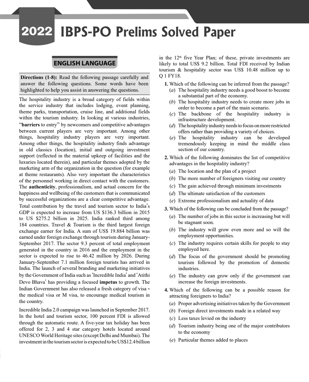 Bank PO and Clerk Exams 2024 Previous Year Solved Papers (2018 - 2023)
