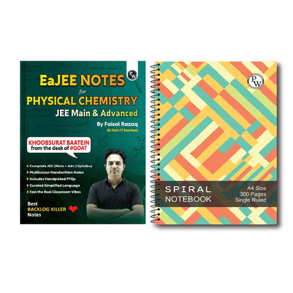 EaJEE Handwritten Notes For Physical Chemistry By Faisal Razaq | Chapterwise and Topicwise 1200+ Questions | Complete JEE Main & Advanced Syllabus | Handpicked PYQs + 300 page Ruled practice notebook