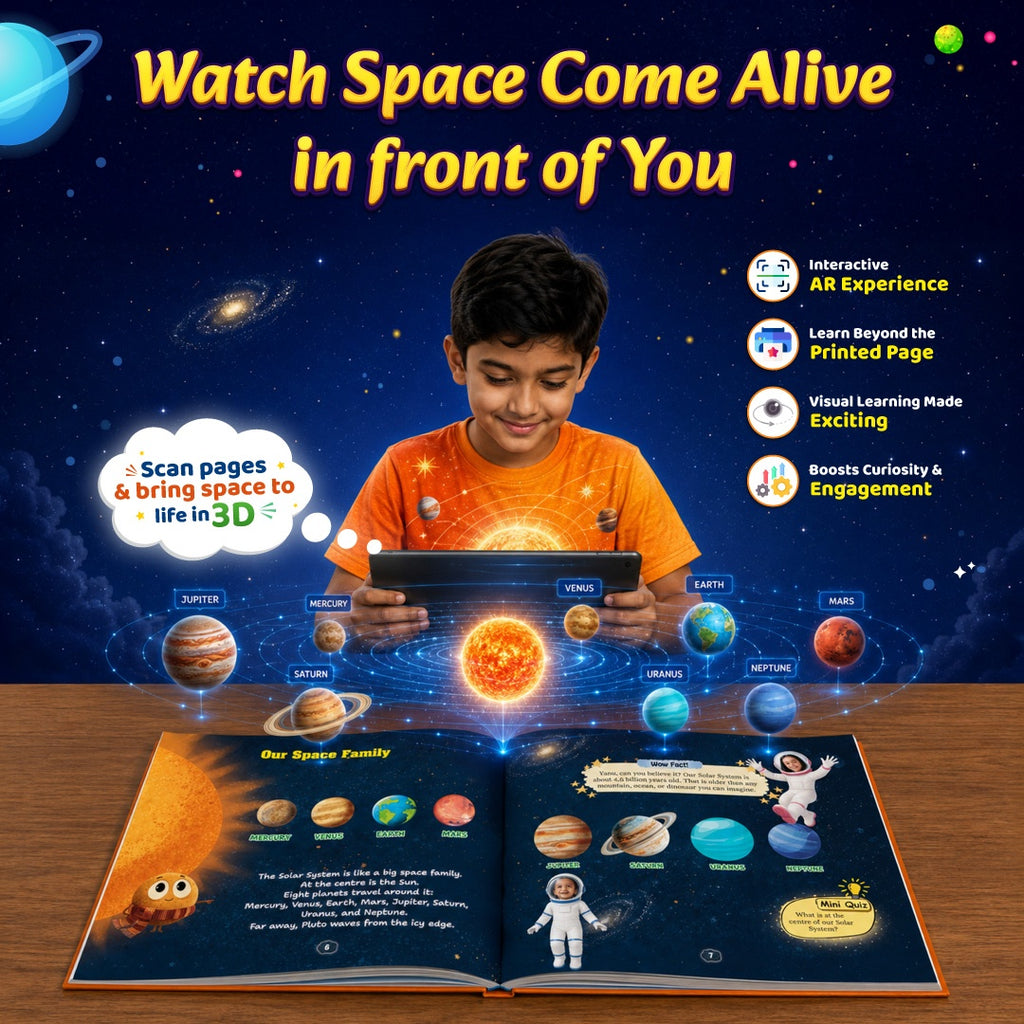 All About the Solar System For Kids AR (Augmented Reality) Adventures with Aayu & Vanu | Fun Facts, Quizzes & Space Discoveries | Learn about 8 Planets, Pluto, Rockets, Astronauts & Space Missions