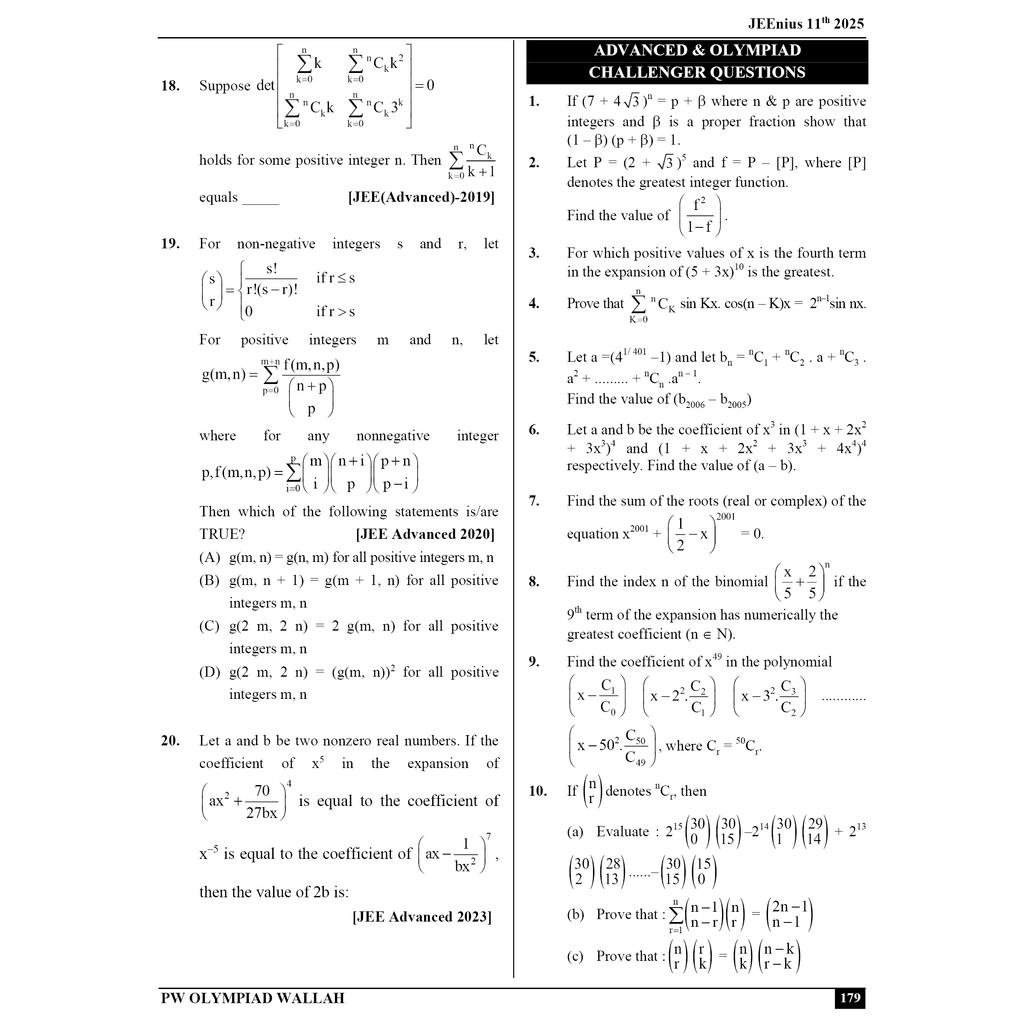 Olympiad Wallah JEEnius Edge 11 Mathematics (Part 1) For JEE, ISI-CMI & Olympiad Maths | Expert Crafted Content | Logical & Analytical Problem Sets