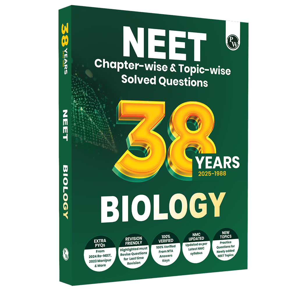 Digital Book + 38 Years NEET Previous Year Solved Question Papers Biology PYQ (2025 - 1988) Chapterwise Topicwise Solutions For NEET Exam 2026 with Newly Added Topics