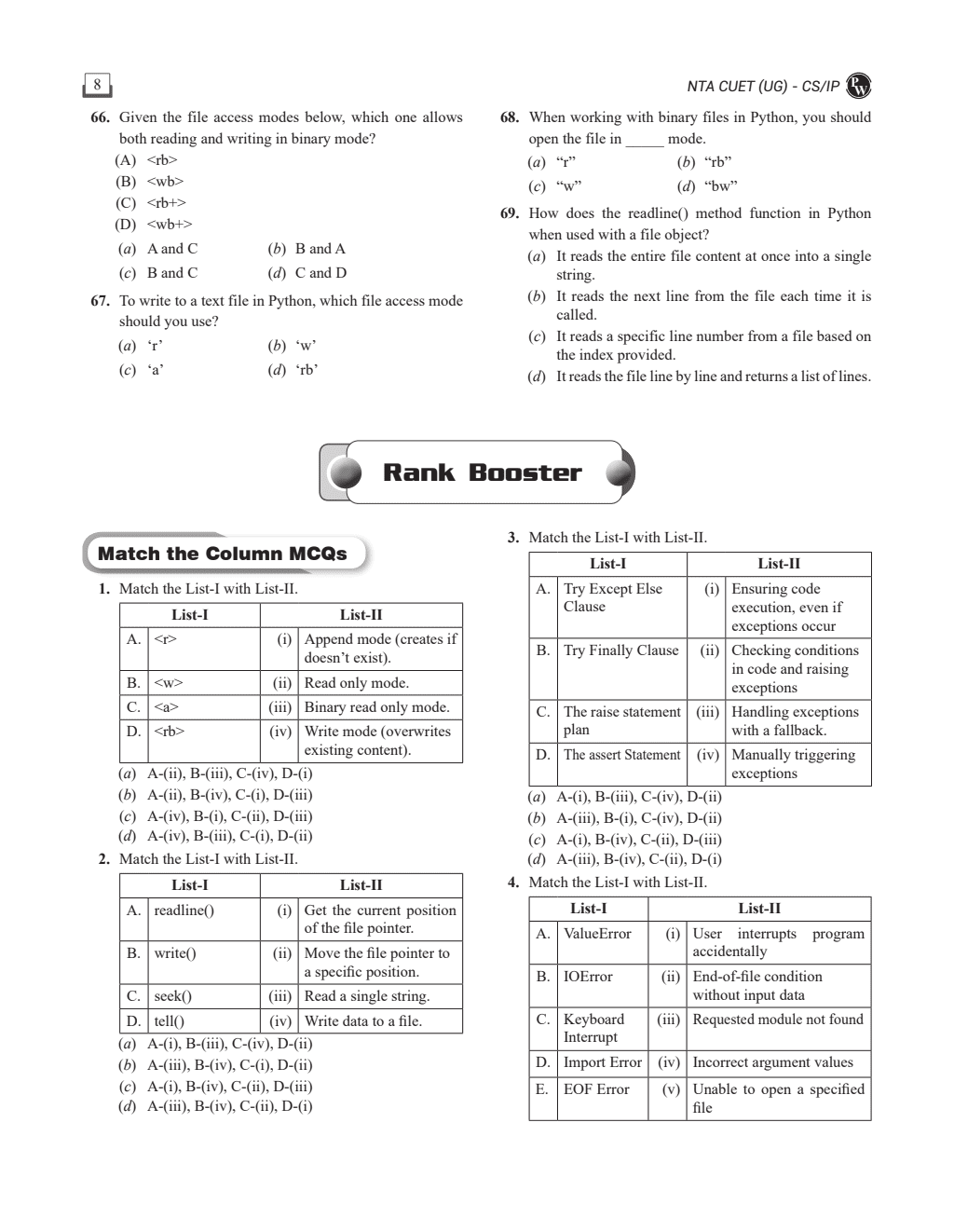 CUET (UG) Computer Science/ Informative Practice 2024 Chapterwise & Topicwise Question Bank with Past Year Questions and Mock Test