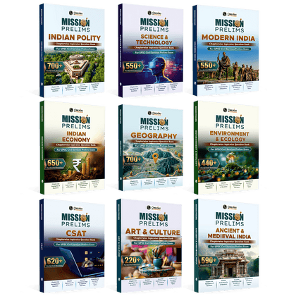 PW UPSC Mission Prelims Question Bank Chapterwise Topicwise Combo Set of 9 Books | 5020+ Handpicked Questions & Important Topics Covered with Detailed Explanation