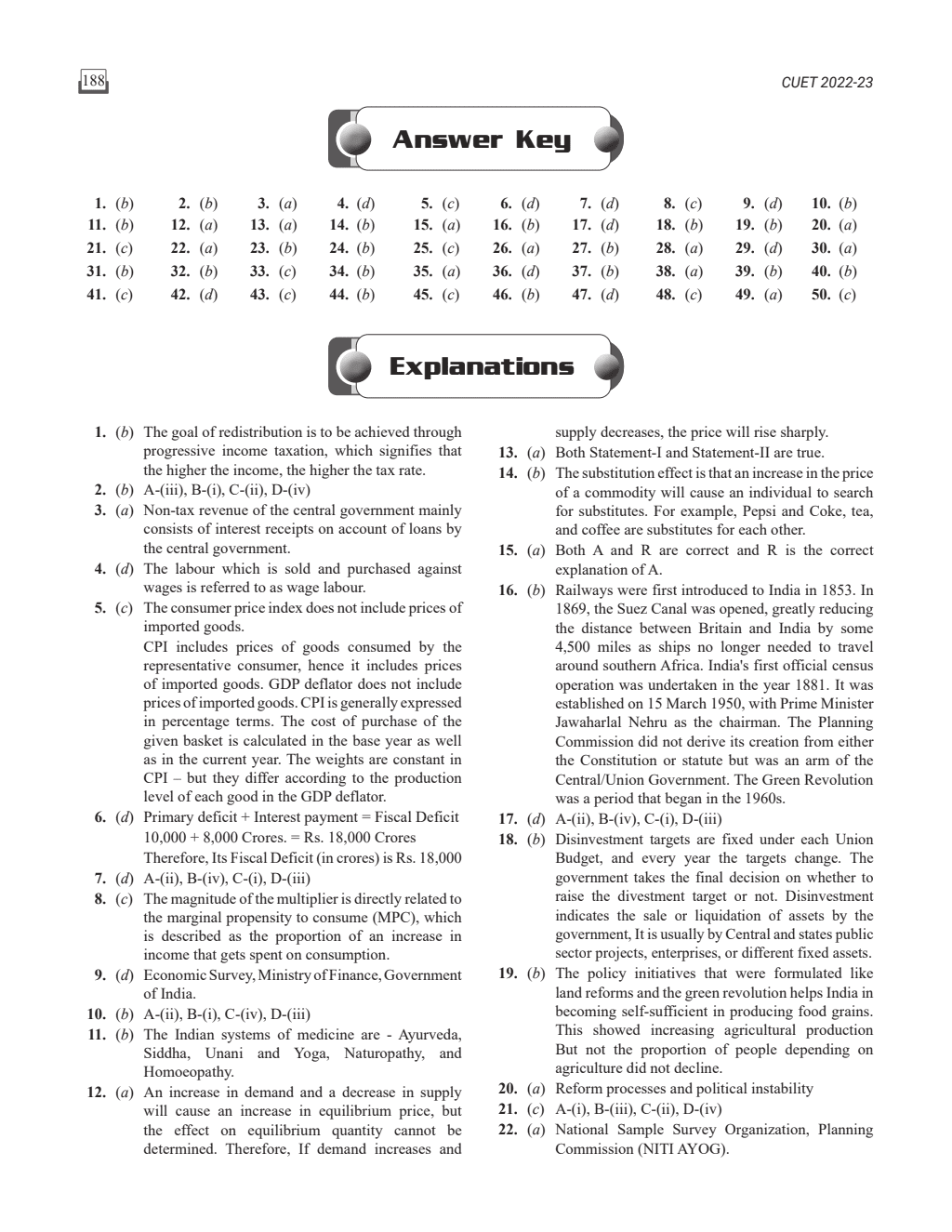 CUET (UG) Economics Chapterwise & Topicwise Question Bank (2023- 2024) with Complete NCERT Crux, CUET PYQs (2022-2023) Past Year Questions and Mock Test I For Central Universities Entrance Test 2024
