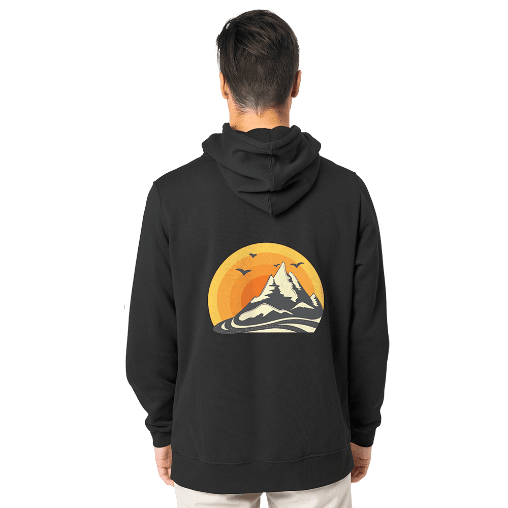 PW "Raaste Badlo" Printed Relaxed Fit Fleece Unisex Hoodie - Black - Medium Size