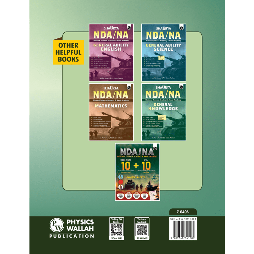 NDA NA 21 Previous Years Solved Papers (From 2014 to Sep 2024) Chapterwise and Topicwise PYQs l Maths and General Ability for 2024-2025 Exams | English Edition