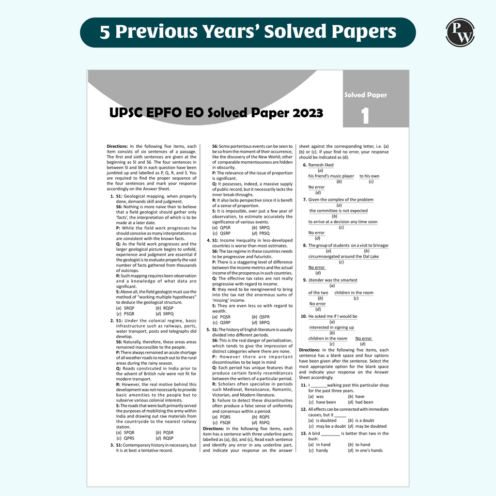 All in One UPSC EPFO & APFC For 2025-26 Exams | Enforcement Officers/ Accounts Officers & Assistant Public Provident Commissioner | Chapterwise Theory & Questions with Past Papers