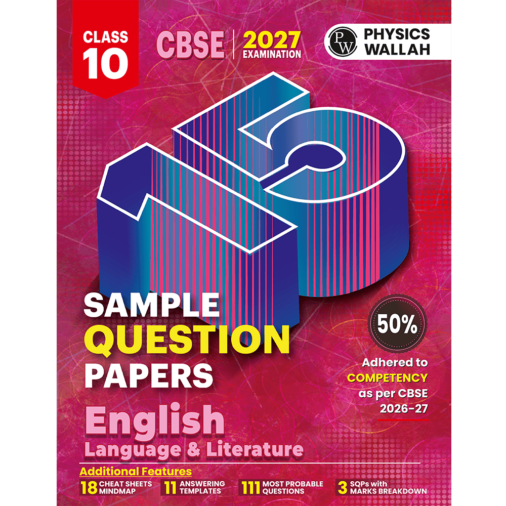 PW 15 CBSE Sample Papers Class 10 English Language & Literature For 2027 Board Exam (New Pattern) | CBSE Like Question Booklet and Answer Sheets, Marking Stickers