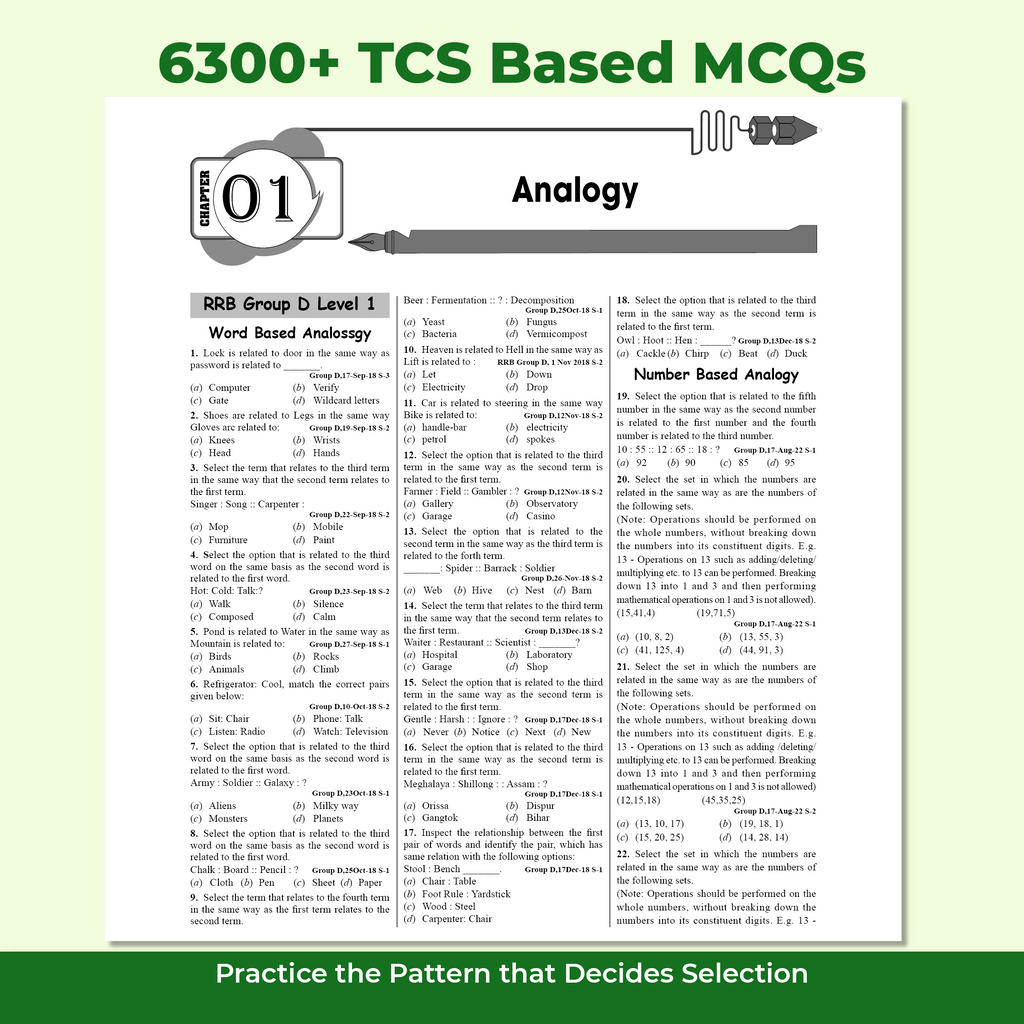 PW Railway Game Changer Reasoning 6300+ TCS MCQ By Jitin Sir For 2026 Exams | Chapter, Topic & Exam-wise Past Year Questions (PYQs) | Group D, NTPC G, NTPC UG, RPF, ALP CBT-1, JE CBT-1 Exams