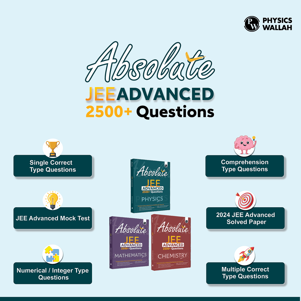 Absolute JEE Advanced Physics, Chemistry, Mathematics Combo Set of 3 Books 2500+ Questions with Formula Sheet Latest Solved Paper and 3 Mock Tests