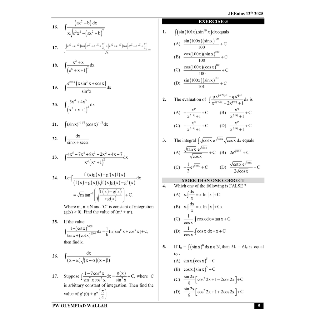 Olympiad Wallah JEEnius Edge 12 Mathematics (Part 2) For JEE, ISI-CMI & Olympiad Maths | Expert Crafted Content | Logical & Analytical Problem Sets