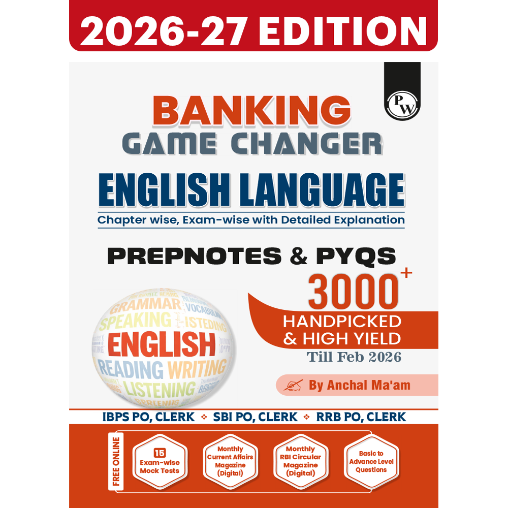 Banking Game Changer English Language Prepnotes & 3000+ PYQs By Anchal Ma'am For 2026-27 Exams | Chapterwise Theory with 15 Online CBT Tests | IBPS PO & Clerk, SBI PO & Clerk, RRB PO & Clerk Exams