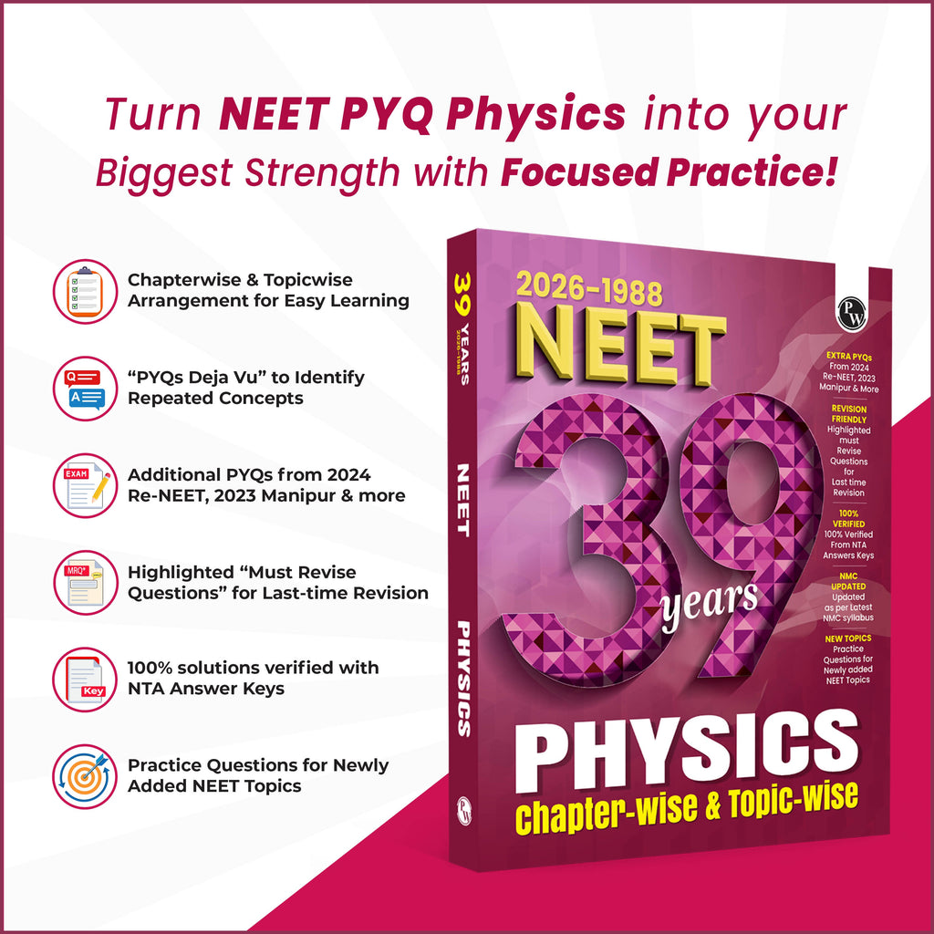 PW NEET PYQ 39 Years Physics For 2027 Exam | PYQ Deja Vu | Additional PYQs from Re-NEET and Other States | Chapterwise and Topicwise Solutions (2026-1988) with Highlighted Must Revise Questions
