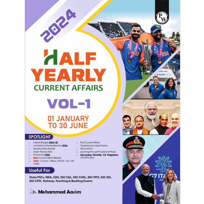 Half Yearly Current Affairs Magazine Vol 1 January to June 2024 English Edition by Mohammed Aasim Sir | For SSC, Banking, Teaching, Railway, Defence and Other Competitive Exams