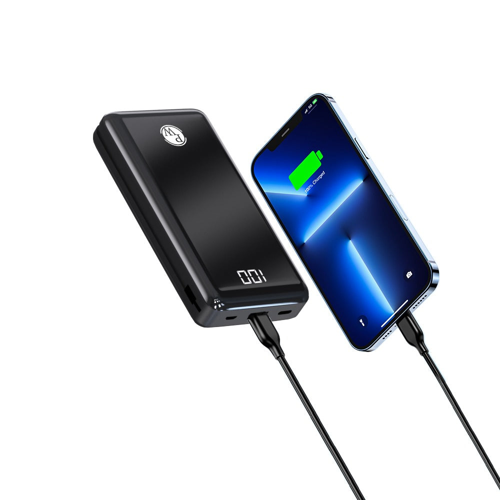 Power Bank 10,000 mAh-2 USB Ports, Micro USB & C-type Input, LED Torch, Charge Indicator