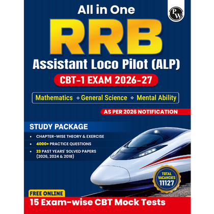 All in one RRB Assistant Loco Pilot (ALP) CBT-1 Book 2026 | Chapterwise Theory and Exercises | 20 Previous Solved Papers 2026, 2024 & 2018 (PYQs) and 15 Online CBT Tests