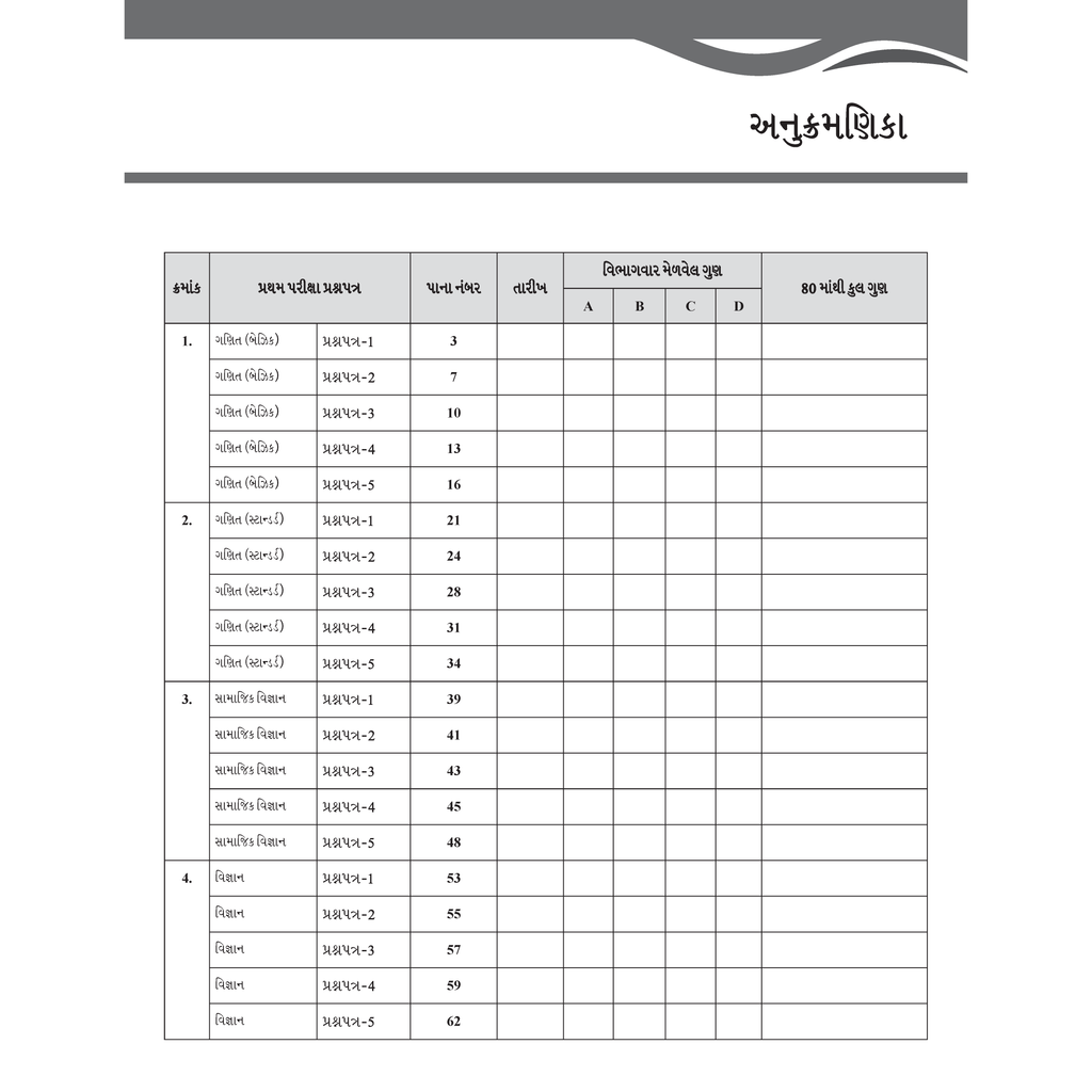 Gujarati State Boards Sample Paper for class 10th Edition 2025