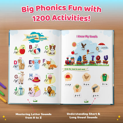 My First 1200 Phonics Activity Book For Kids | Learn Word Families, Short & Long Vowels, Alphabet & Special Sounds, Blending, Word Formatting & Sight Words | Montessori Activity Book For Kids