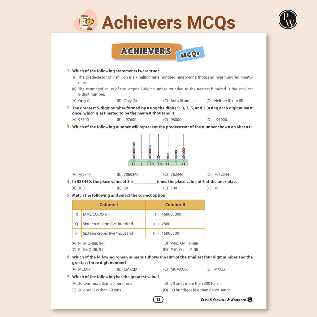 Olympiad Plus Workbook For Class 5 Mathematics Prepguide, Concept Map, PYQs and Worksheets For After School Practice | IMO, iOM, Hindustan Olympiad, NSTSE, SEAMO, ISTSE and Others