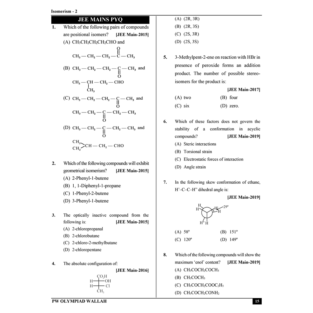 Olympiad Wallah NSEC Class 12 Advanced  Chemistry (Part 1) For 2026 | For NSEC, INChO & IChO Exam | Expert Crafted Content | PYQ, Practice Questions, Detailed Solutions