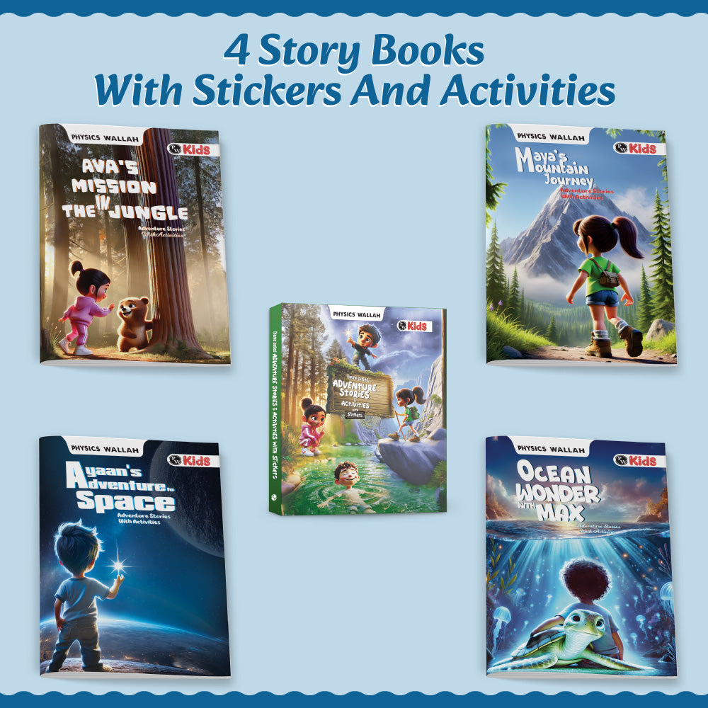 Adventure Story & Activity Books For Kids | Theme Based Set of 4 Books with Stickers For 4+ Years Old | Imaginative Stories with Colourful Pictures in English For Growing Kids