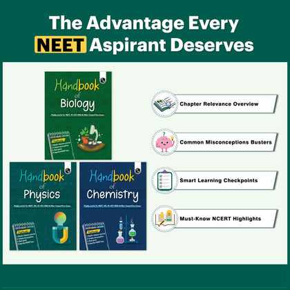 Handbook Physics, Chemistry, Biology Combo Set of 3 Books For 2026-27 Exams | Highly Useful For NEET, CBSE Class 11-12 & Other Competitive Exams | Quick Revision Book | Important NCERT Lines
