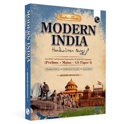 PW UPSC Books 2026 Modern India Handwritten Notes By Abhishek Srivastava | PYQs, Maps & Exam Oriented Notes| Ideal for UPSC (Prelims, Mains & GS I) & State PSC Exams