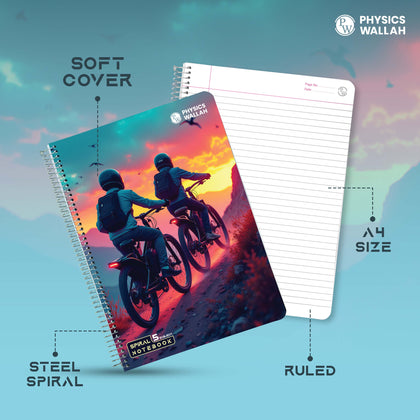 5-Subject Spiral adventure Notebook Single | 250 Pages Ruled  | Multi-Sectioned | High-Quality Paper | Perfect for School, College & Exam Preparation