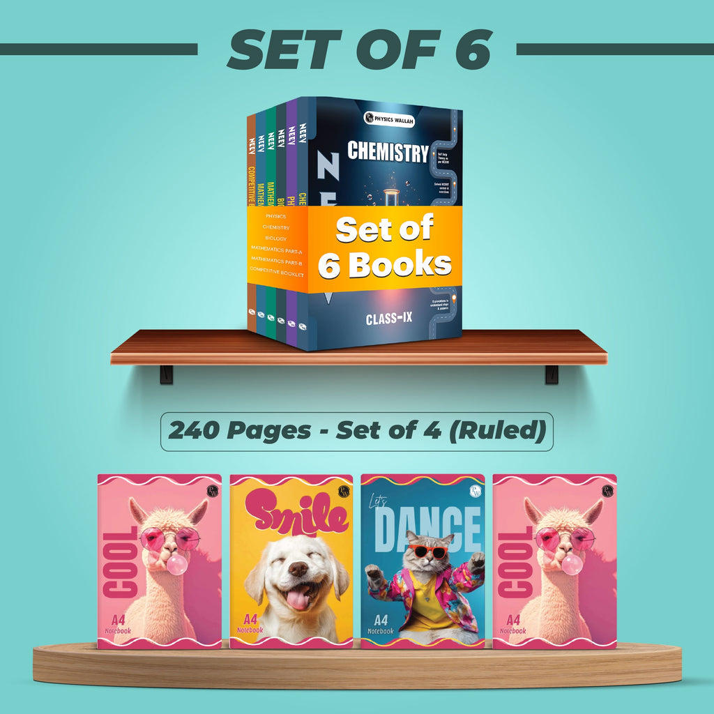 Neev For Class 9 Physics, Chemistry, Mathematics Part A & B, Biology, Competitive Booklet Combo Set of 6 Books (2026 Edition) & Set 0f 4 NB
