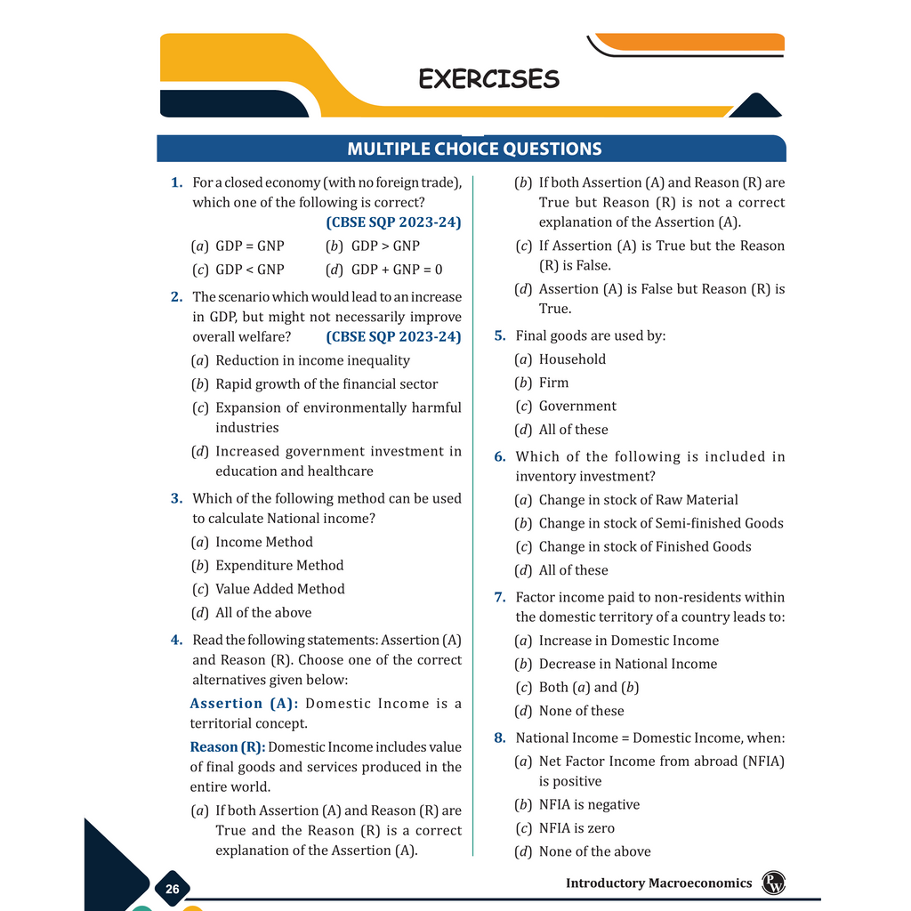 CBSE Class 12 Introductory Macroeconomics | As Per Latest CBSE Pattern For 2026-27 Exams | Chapterwise Theory, Practice Questions with Detailed Explanation & Latest Sample Papers