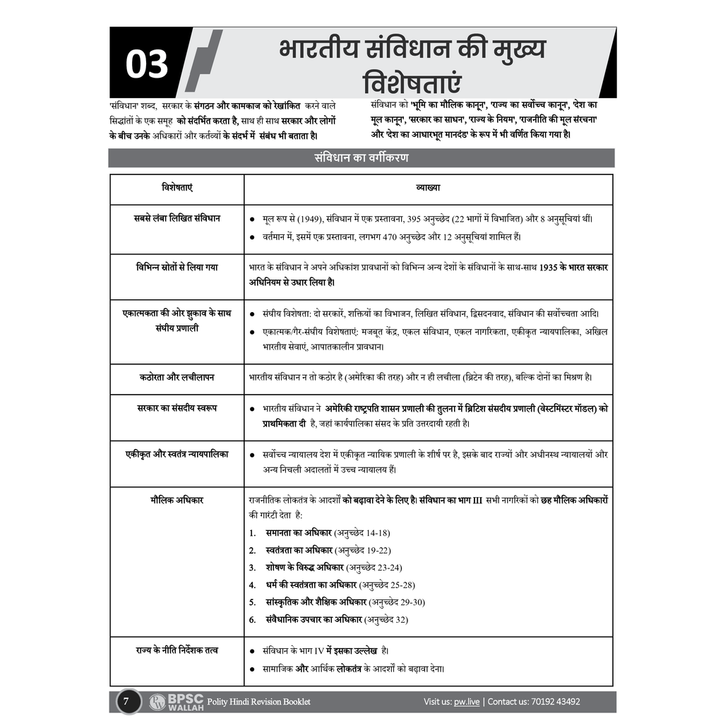 PWONLYIAS BPSC Prelims Wallah 6 Revision Booklets Combo For 71th BPSC Prelims Exam 2025 Latest Hindi Edition