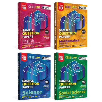 PW 15 CBSE Sample Papers Class 10 Science, Maths Standard, Social Science and English For 2027 Board Exam (New Pattern) | CBSE Like Question Booklet and Answer Sheets, Marking Stickers