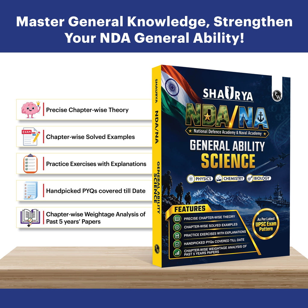 Shaurya NDA Book 2027 – NDA/NA General Knowledge | Latest 2026 Solved Paper | Geography, History, Economics, Political Science | Chapterwise Theory, PYQs, Practice Exercises