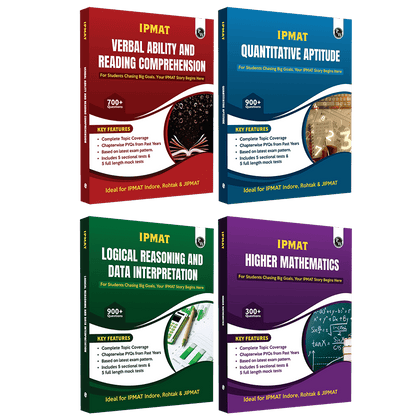 IPMAT Quantitative Aptitude, Verbal Ability and Reading, Logical Reasoning and Data Interpretation, Higher Mathematics Combo Set of 4 Books For IPMAT & JIPMAT