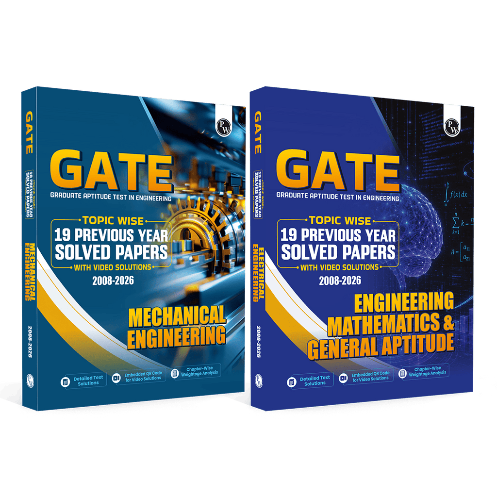 GATEWALLAH Mechanical Engineering and Engineering Mathematics & General Aptitude Combo Set of 2 Books Topicwise Previous Years Solved Questions with Video Solutions For 2026 Exams