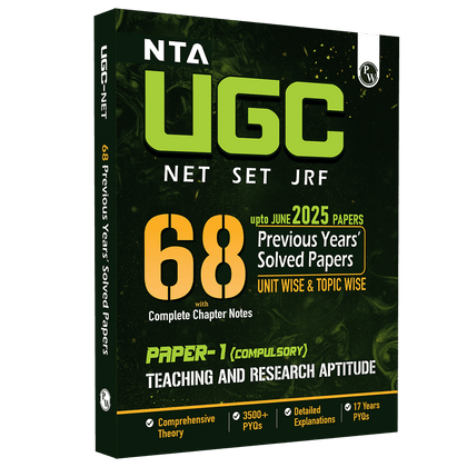 NTA 68 UGC NET Paper 1 (Teaching & Research Aptitude) Previous Year Solved Papers with Complete Chapter Notes I Unitwise and Topicwise | 17 Years PYQs upto June 2025 I NET, JRF, SET
