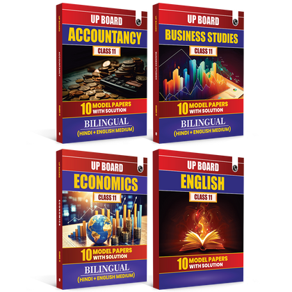 UP Board Class 11 Economics, Accountancy, Business Studies, English 10 Model Papers with Solutions (Bilingual) Combo Set of 4 Books For 2026-27 Exams