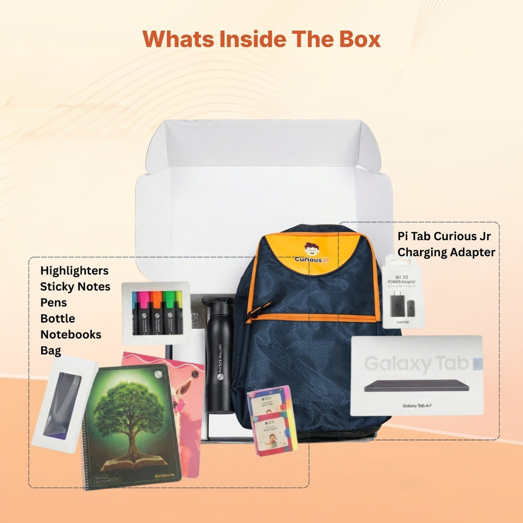 Curious Junior Grade 4 Online Course & Pi Tab  Complete Learning Kit- Includes Welcome Pack & Goodies
