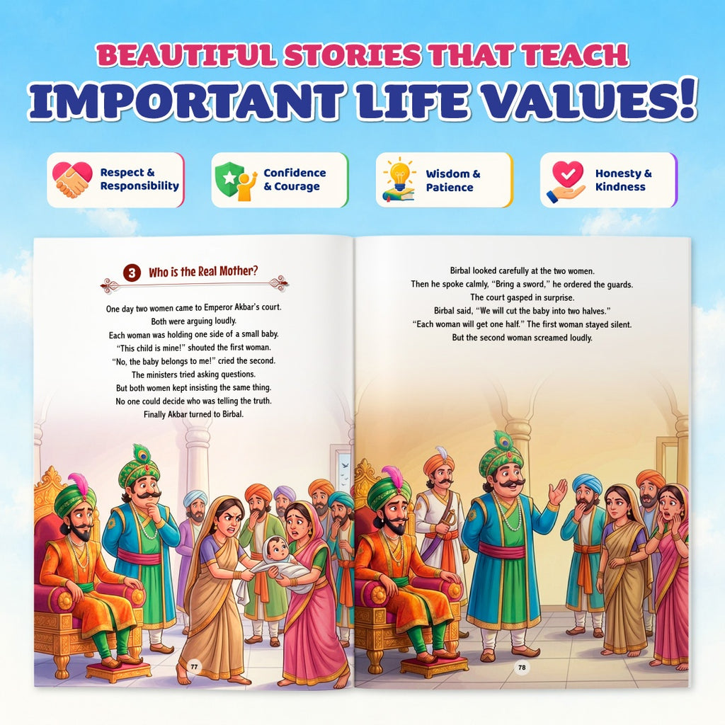 Tenali Raman Story Books For Kids - Illustrated Stories of Akbar Birbal, Tenali Raman & Kalidasa | Wisdom & Witty Tales | Includes Video Narrations | Moral Stories For Kids