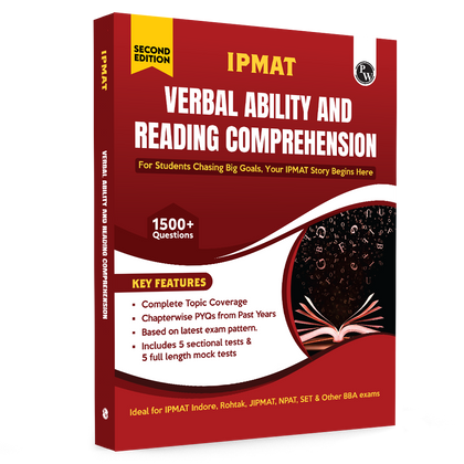 PW IPMAT Verbal Ability and Reading Comprehension Book | Topicwise Coverage | Chapterwise PYQs | 1500+ Questions | 5 Sectional Tests & 5 Full Mock Tests For IPMAT, JIPMAT, NPAT, SET & Other BBA Exams