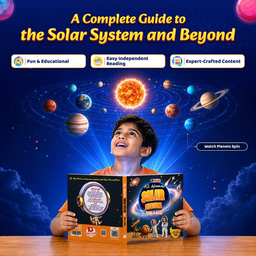 All About the Solar System For Kids AR (Augmented Reality) Adventures with Aayu & Vanu | Fun Facts, Quizzes & Space Discoveries | Learn about 8 Planets, Pluto, Rockets, Astronauts & Space Missions