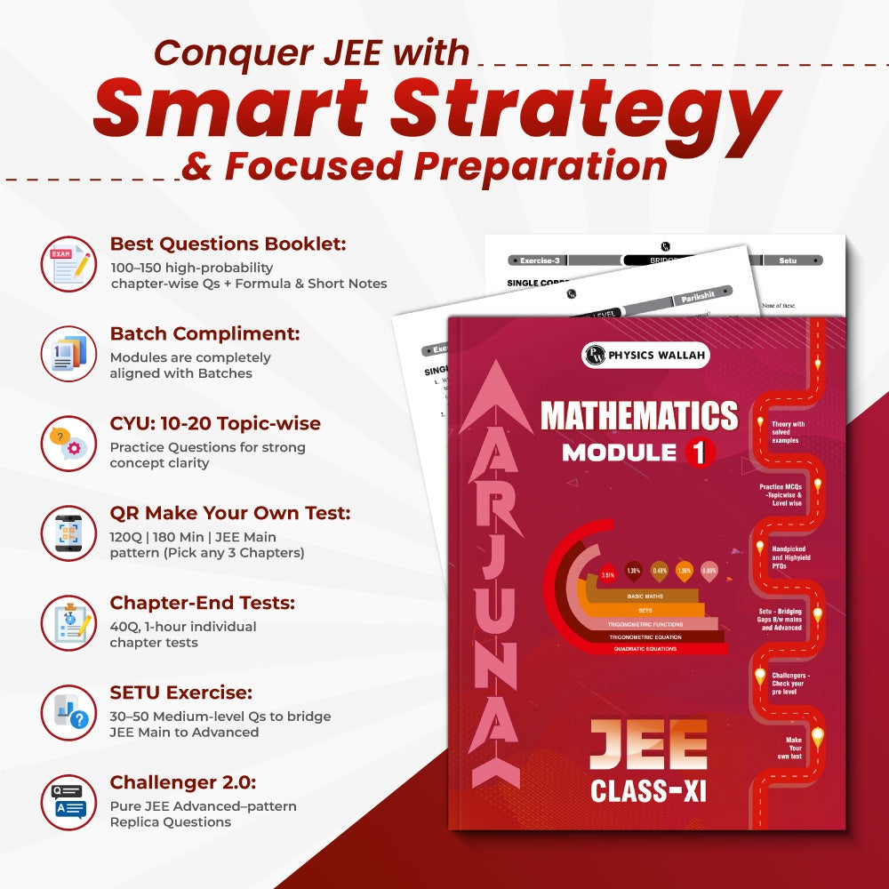 PW Arjuna For JEE Main & Advanced Class 11 Mathematics Modules with Solutions Combo Set of 5 Books (2026 Edition)