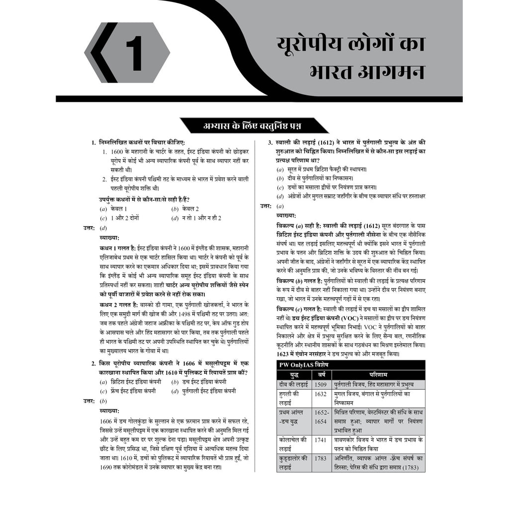 PW UPSC Mission Prelims Modern India Question Bank Chapterwise Topicwise (Hindi Edition) | 540+ Handpicked Questions & Important Topics Covered with Detailed Explanation
